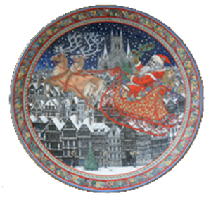 PLATE FLAT 20cm *SANTA&amp;XMAS