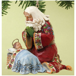 Santa With Baby Jesus Hanging Ornament N
