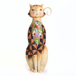 Checkered Cat Statue