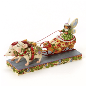 Good Tidings In Toe (Christmas Fairy In Shoe Sleigh)