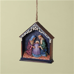 Holy Family In Stable Hanging Ornament