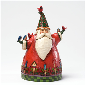 Home To Roost For The Holidays (Santa With Birds)
