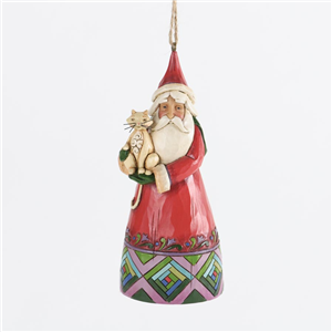 Santa With Cat Hanging Ornament