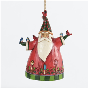 Santa With Birds Hanging Ornament