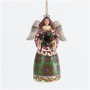 Angel With Wreath Hanging Ornament