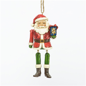 Santa With Dangling Arms Hanging Ornament