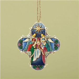 Nativity Cross Hanging Ornament