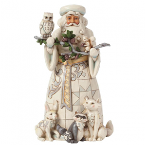 Nature's Winter Wonders (White Woodland Santa With Animals)