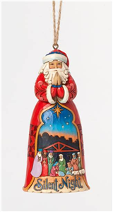 Silent Night Santa Hanging Ornament