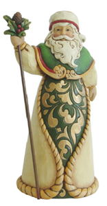 Green & Ivory Santa Hanging Ornament