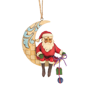 Crescent Moon Santa (Hanging Ornament)