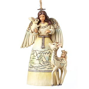 White Woodland Angel (Hanging Ornament)