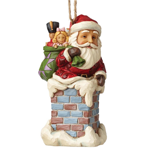 Santa In Chimney (Hanging Ornament)