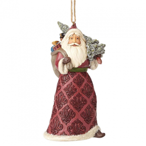 Victorian Santa With Tree (Hanging Ornament)