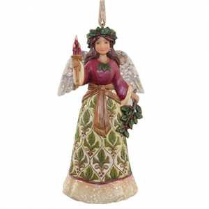 Victorian Angel With Candle (Hanging Ornament)