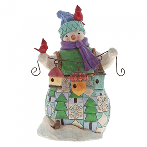 Festive Friends Flock Together (Snowman With Birdhouse)