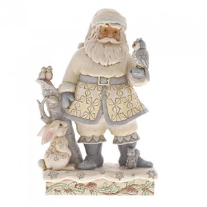 Friends For All Seasons (White Woodland Santa With Owl)