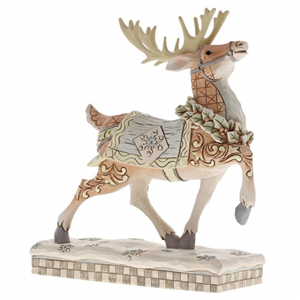Dashing To Deliver (White Woodland Reindeer Prancing)