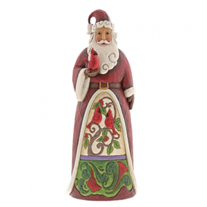 Santa With Cardinal Statue