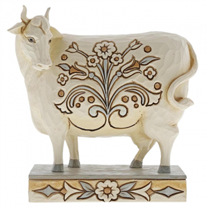 Beautiful Bessie (White Farmhouse Cow Figurine) N