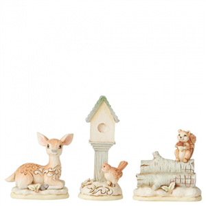 White Woodland Accessory Set Of 3 N