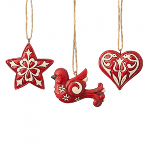Nordic Noel Set Of 3 Mini Ornaments N