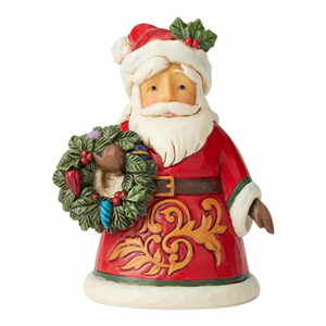 Santa Holding Wreath Miniature N