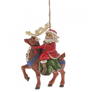 Santa Riding Reindeer (Hanging Ornament) N