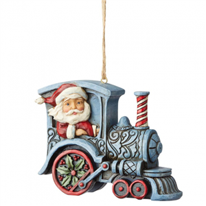 Santa In Train Engine (Hanging Ornament) N