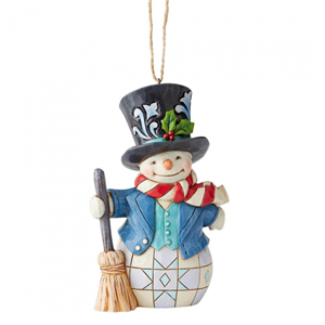 Snowman With Top Hat (Hanging Ornament) N