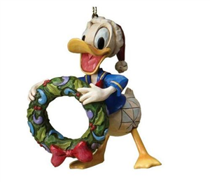 Donald Duck With Wreath Hanging Ornament