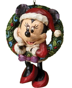 Minnie With Wreath Hanging Ornament
