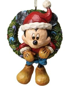 Mickey With Wreath Hanging Ornament