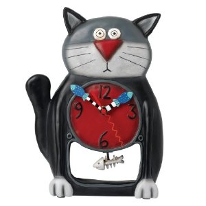 Black Kitty Clock