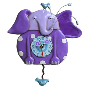 Purple Elephant Clock